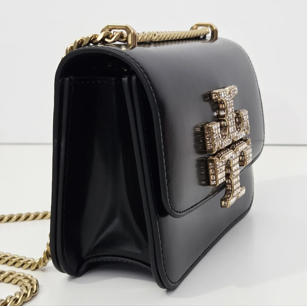 LIKE NEW TORY BURCH ELEANOR PAVE SPAZZOLATO SMALL CONVERTIBLE SHOULDER BAG